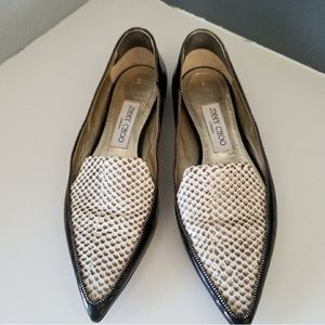 Jimmy Choo Snakeskin Flats Size 7.5 (37.5)